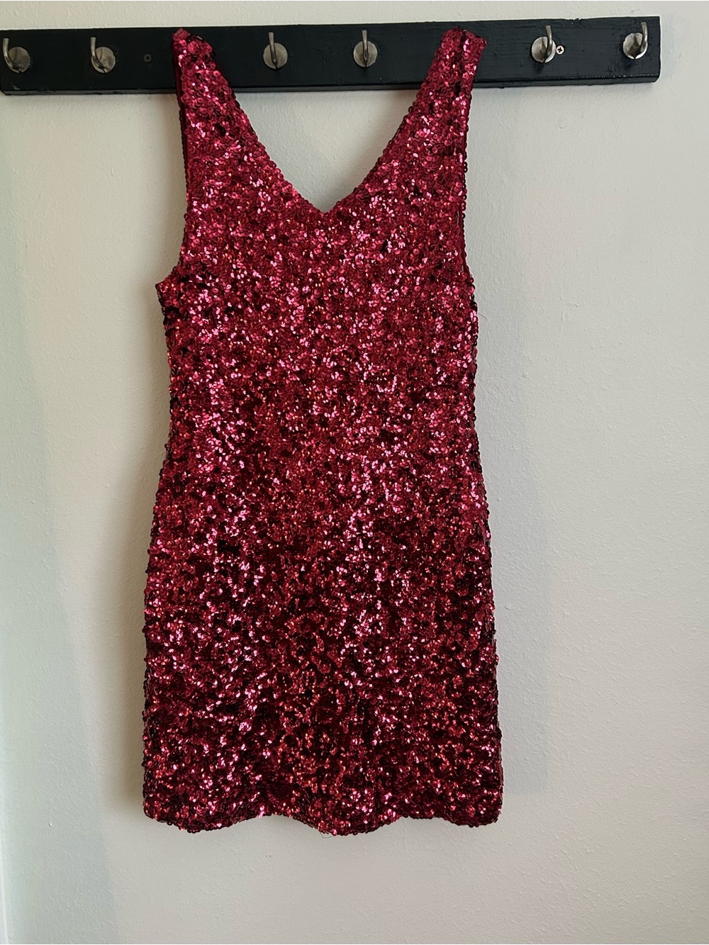 Love Red Sequin V-Neck Mini Dress